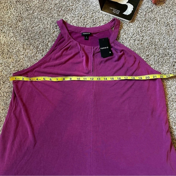 Torrid Women's 2X Purple Halter Keyhole Blouse NWT - Picture 6 of 7
